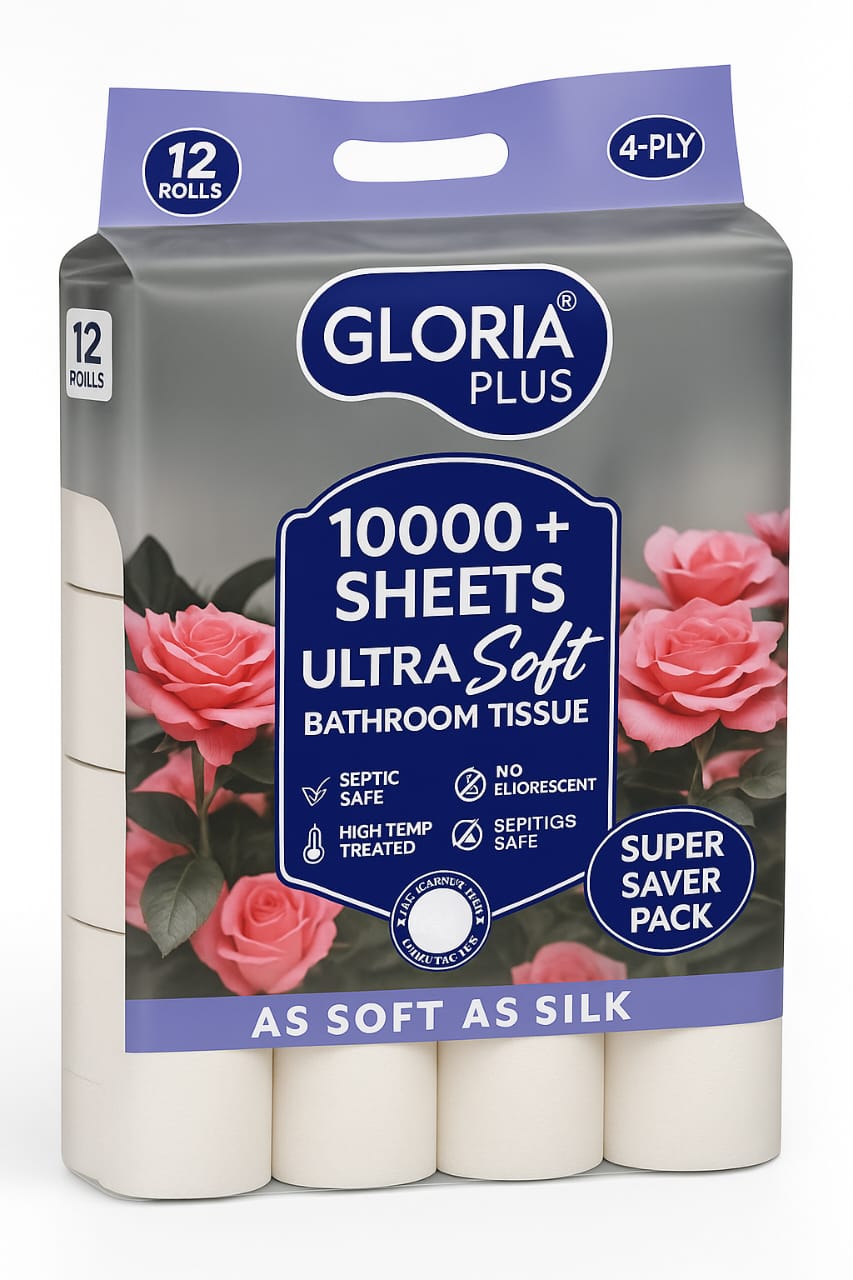 Gloria 4- Ply Toilet Paper Tissue Roll Family Pack