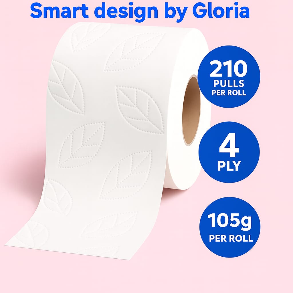 Gloria 4- Ply Toilet Paper Tissue Roll Family Pack