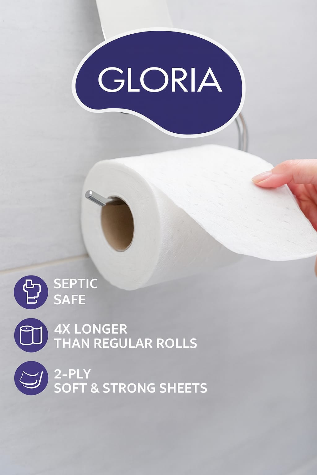 Gloria 4- Ply Toilet Paper Tissue Roll Family Pack