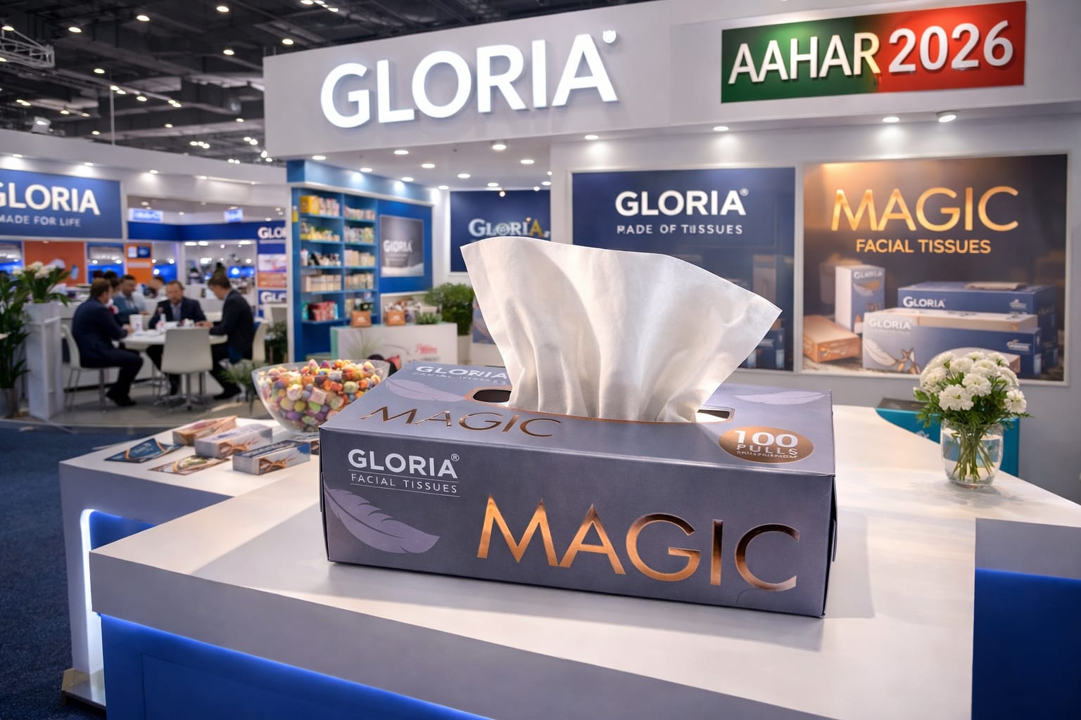 Gloria Magic Tissue Box 100Pulls 2ply(Pack of 4)
