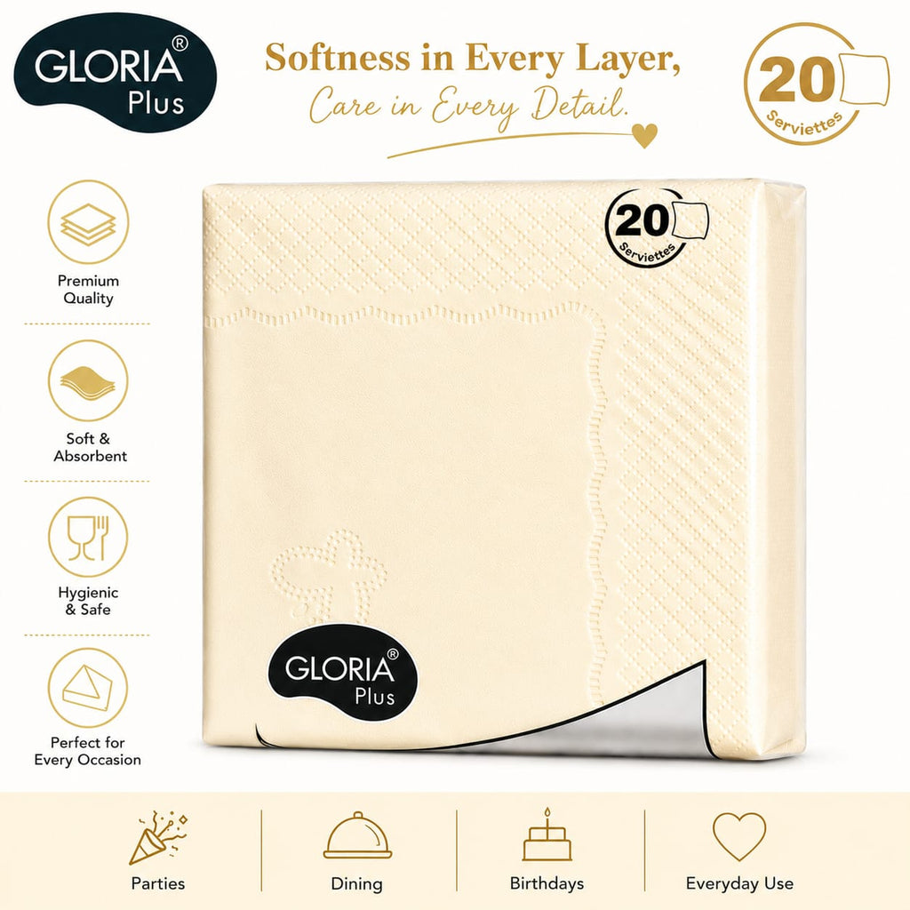 Gloria Hi Fi 20 pulls 3 Ply coloured Napkins(Pack of 10 different colours)