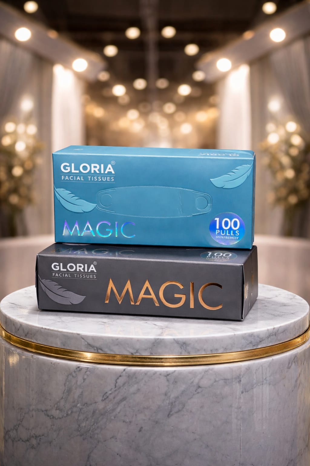 Gloria Magic Tissue Box 100Pulls 2ply(Pack of 4)